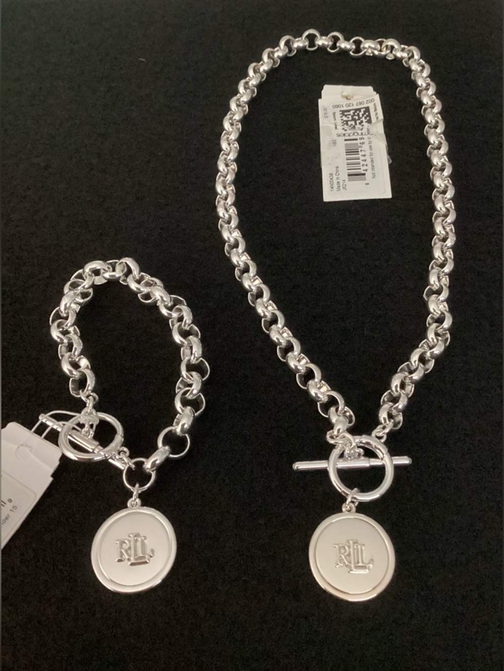 Lauren Ralph Lauren Silver tone Bracelet & Necklace Set